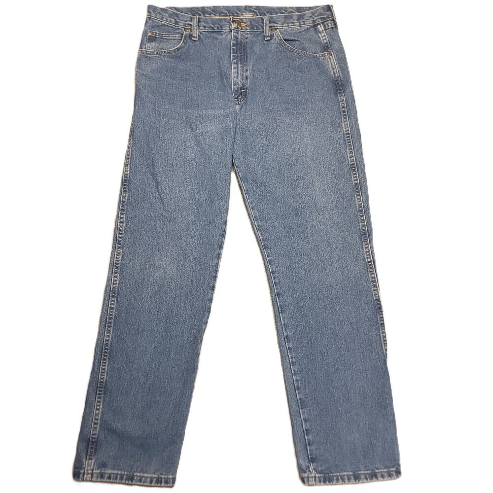 Wrangler Jeans Mens 38x34 Rugged Wear Blue Denim Pants